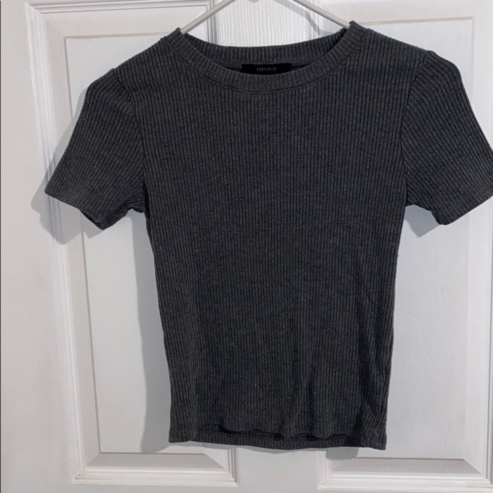 Gray crop top